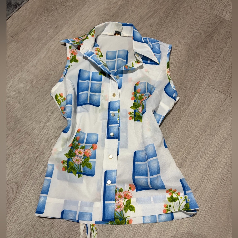 Vintage Made in Korea Tie Back Top